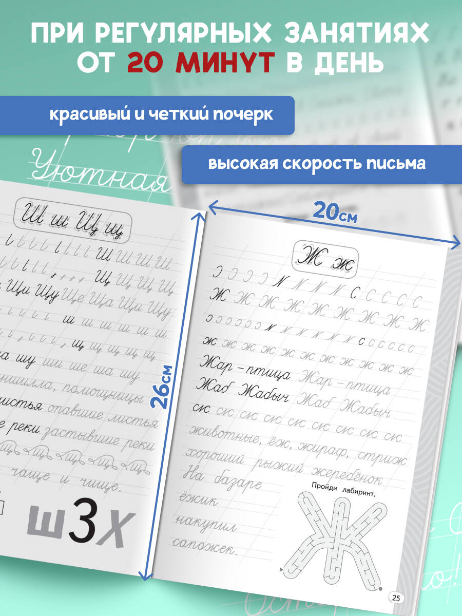 Прописи Красиво пиши. Тренажер чистописания и письма 2 класс | Beautiful Writing Workbooks: Penmanship and Writing Trainer for Grade 2 - Ozon image 2