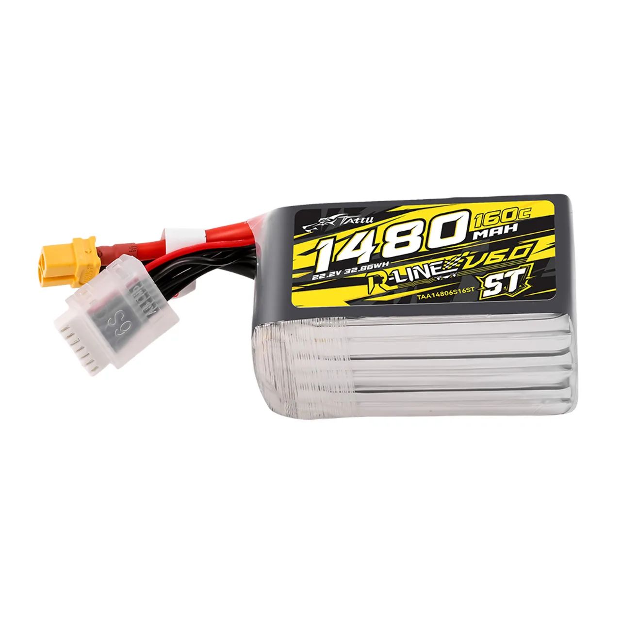 Tattu R-Line Version V6.0 ST 6S1P 22.2V 1480mAh 160C XT60 Lipo battery