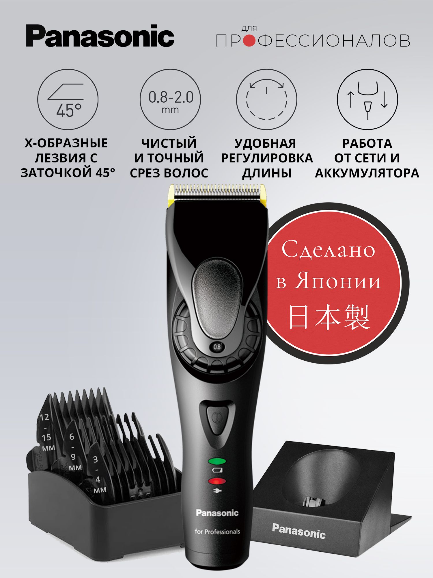 Машинка для стрижки Panasonic ER-GP80-K820 с линейным двигателем