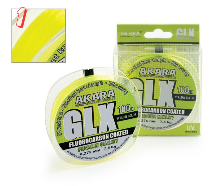 Леска akara glx premium yellow 100 м 0,35 желтая,(набор из 1 шт)