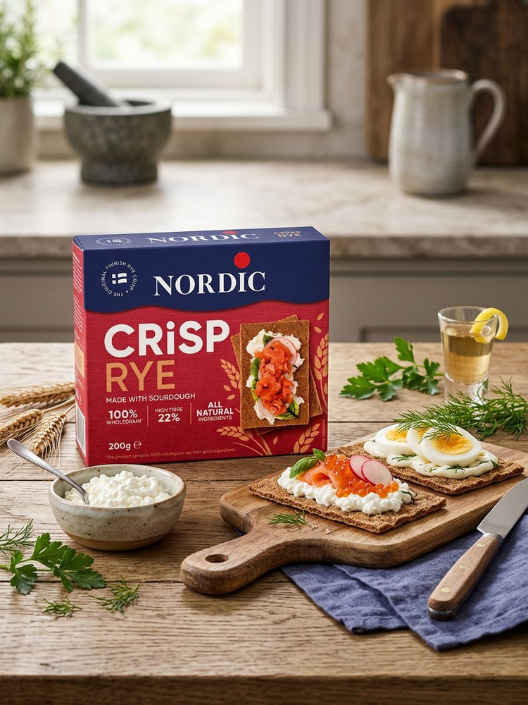 Хлебцы CRiSP RYE ржаные традиционные NORDIC 200г #1