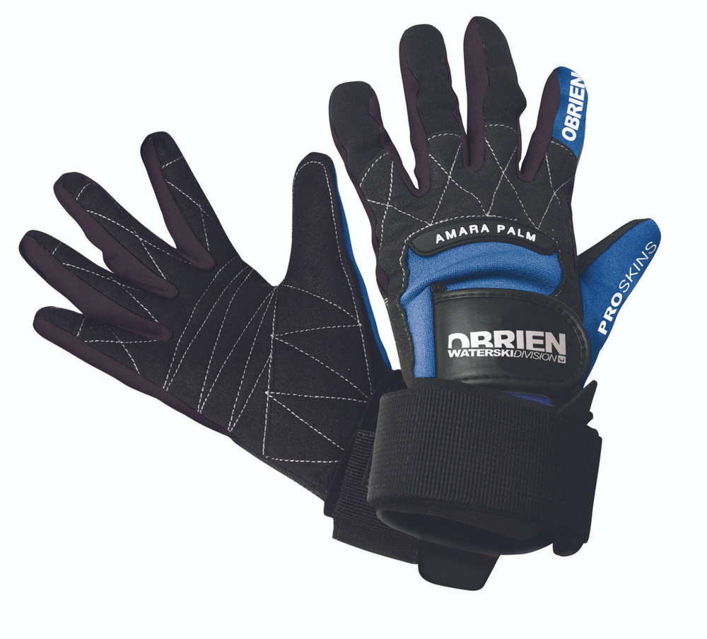 Перчатки для вейкборда, водных видов спорта OBrien Pro Skin blk/blue (S), для сапа, для водных лыж, для #1