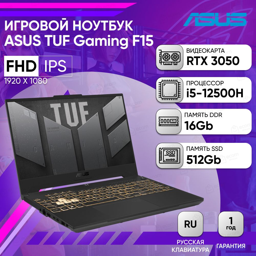 ASUS TUF Gaming F15 FX507ZC4-HN145 FHD IPS Игровой ноутбук 15.6