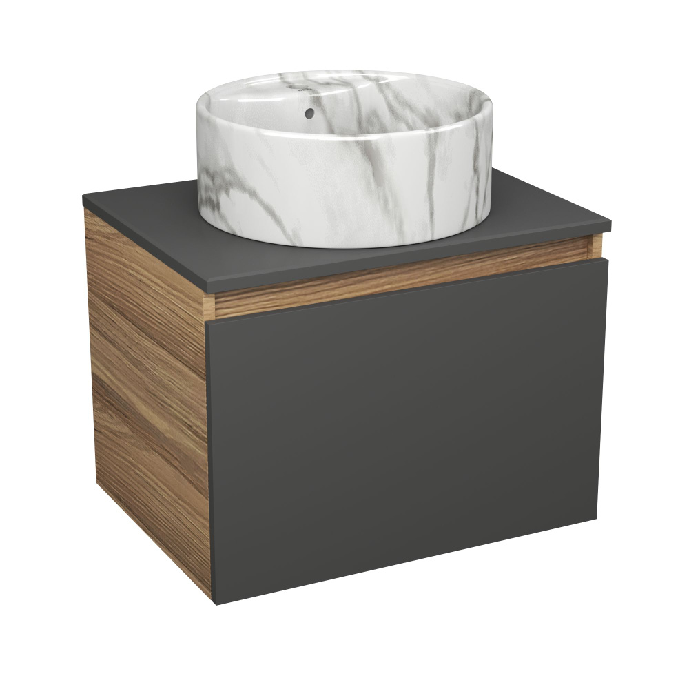 Комплект: тумба под накладную раковину Bau Dream Blackwood графит 60, 1 ...