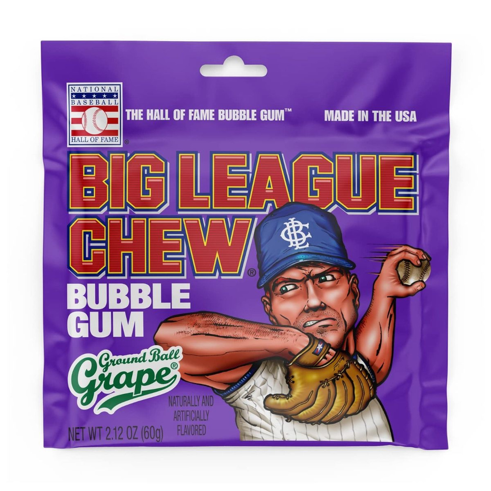 Жевательная резинка Big League Chew, вкус Ground Ball Grape #1