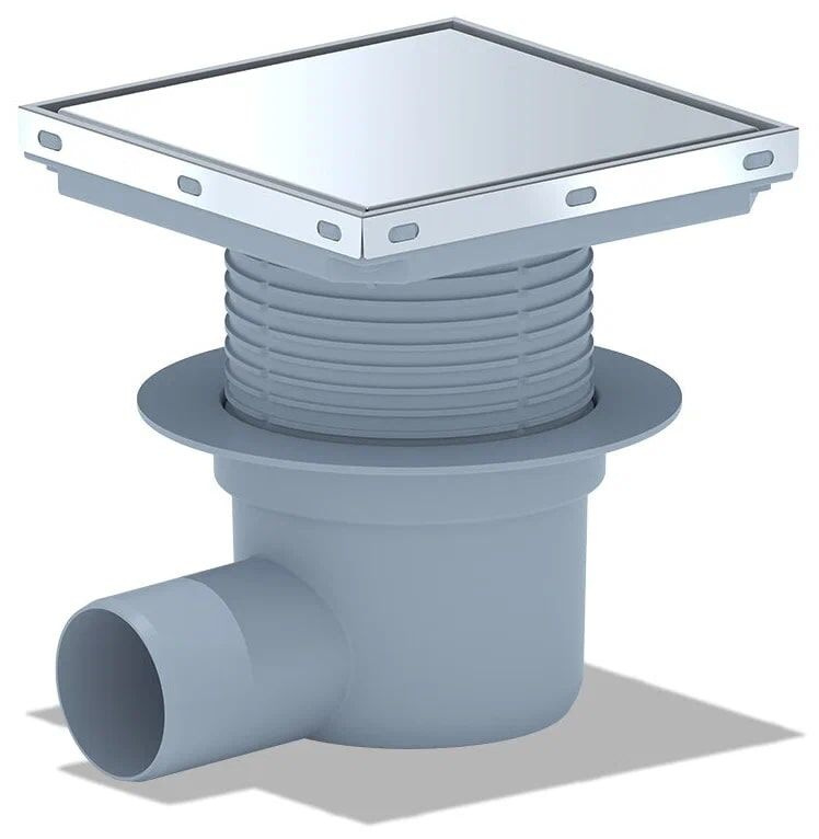 Трап для душа горизонтальный регулируемый сухой затвор, решетка ...