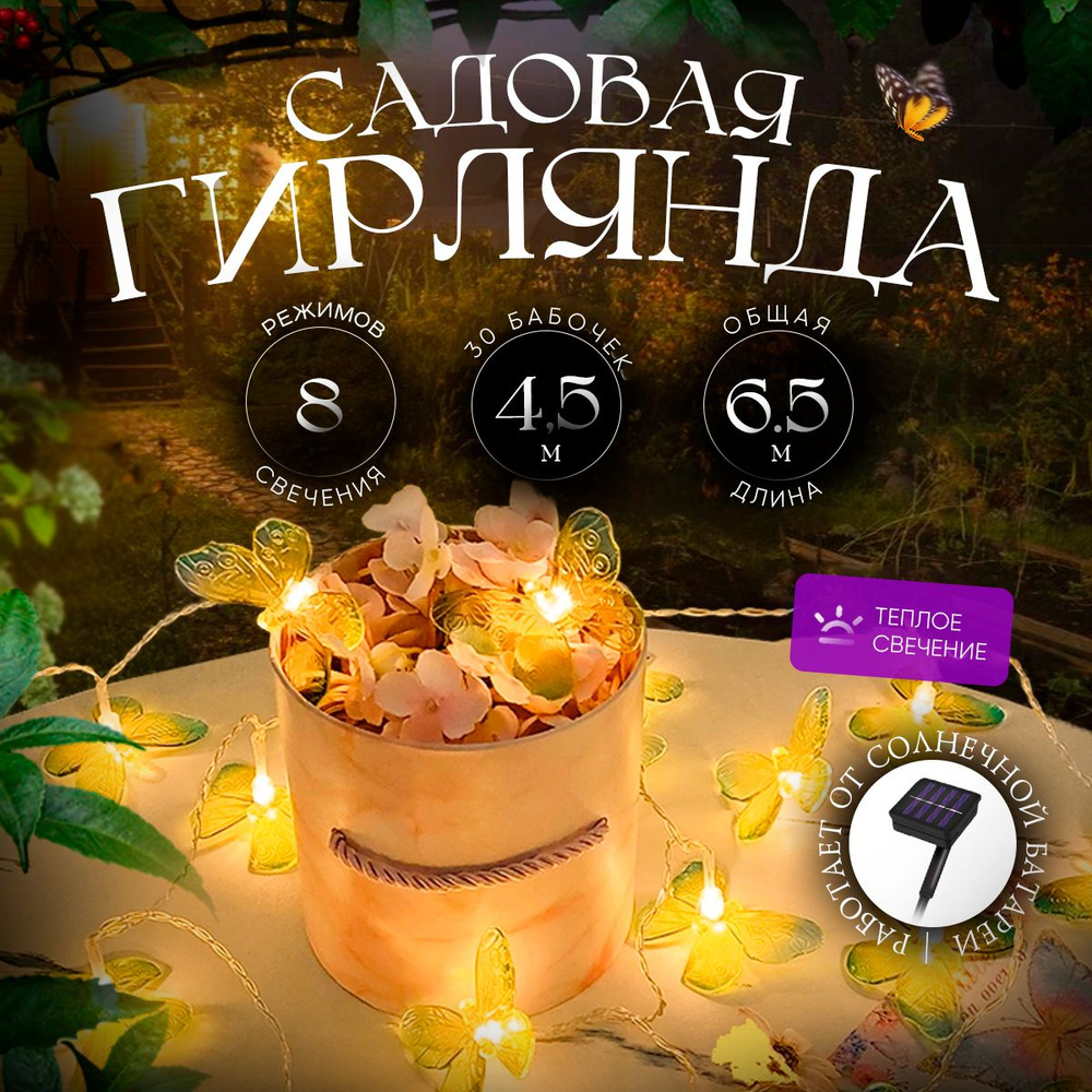 Уличный светильник Гирлянда садовая 6.5 метров_5.2  #1