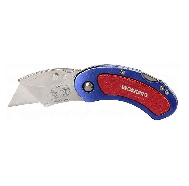 Нож складной WORKPRO WP211005 алюминиевый, со сменными лезвиями  #1