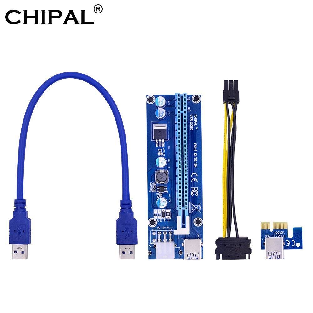 Riser PCI-E удлинитель CHIPAL VER006C 006C райзер для видеокарты плата ...