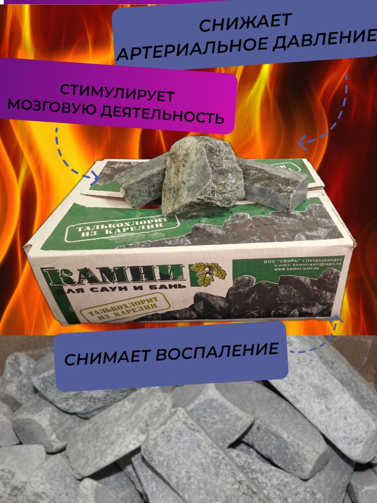 Камни "ТАЛЬКО-ХЛОРИТ" 20 кг. обвалованный #1