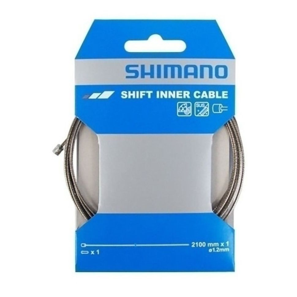 Трос переключения Shimano, нержавеющий. 1.2X2100мм ., (1шт) с наконечником, для велосипеда MTB  #1