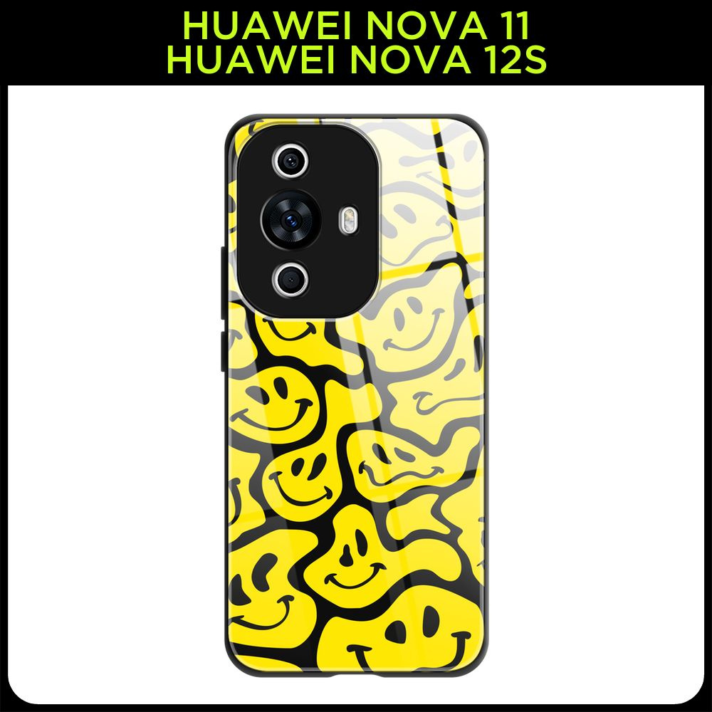 Стеклянный чехол на Huawei Nova 11/Nova 12S / Хуавей Нова 11/Нова 12S с  принтом 