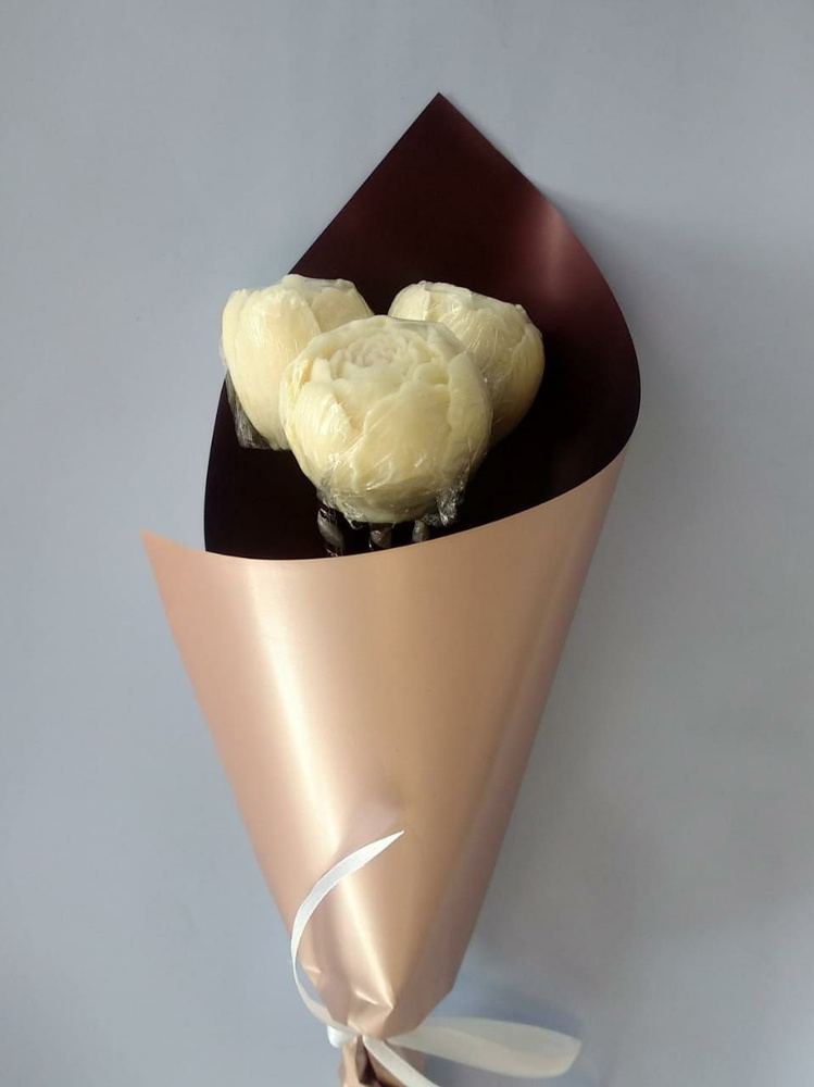 Шоколадные цветы букет пионы 3шт #1