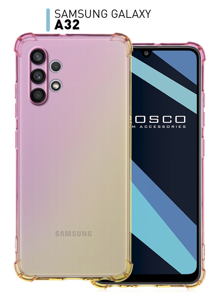 Противоударный силиконовый чехол ROSCO на Samsung Galaxy A32 4G (Самсунг Галакси А32 4Г) с усиленными #1