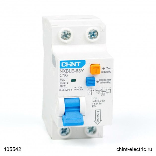 CHINT Дифференциальный автомат 1P 16А 30мА #1