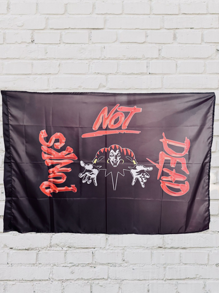 Плакат постер флаг КиШ логотип "Punks not dead" #1