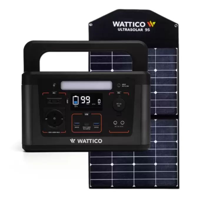 Портативная солнечная электростанция WATTICO Camp 600 Pro + солнечная ...