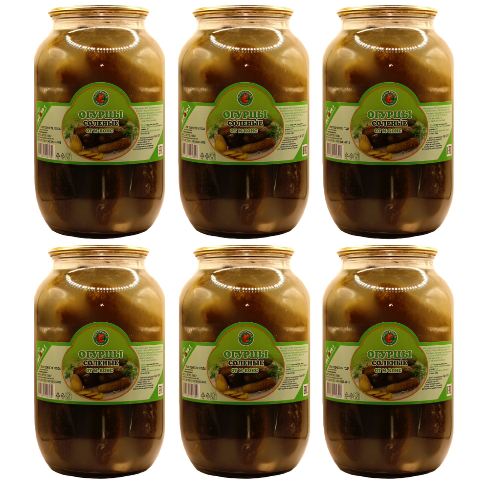 Огурцы соленые (бочковые мутные) от М-КОНС, 6 шт по 1500 г #1