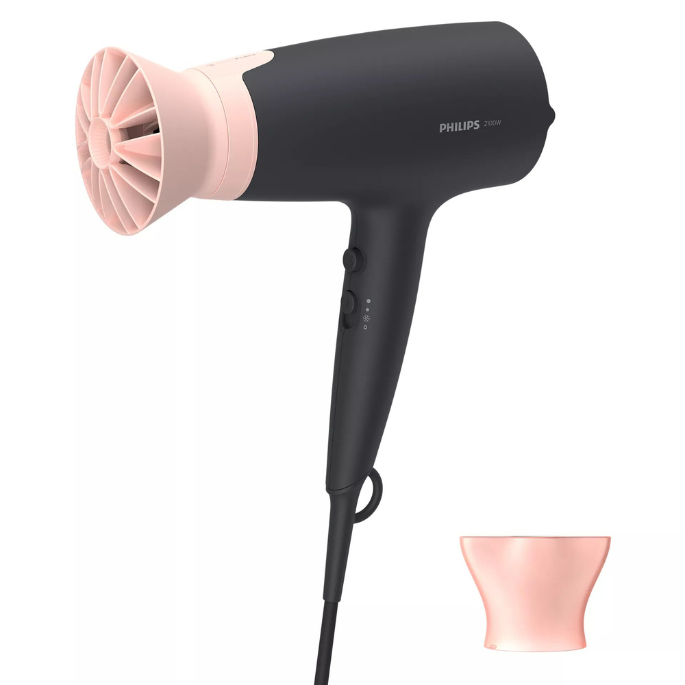 Philips Фен для волос PHILIPS Фен серии 3000 BHD350/10 2100 Вт, скоростей 6, кол-во насадок 1, черный, #1