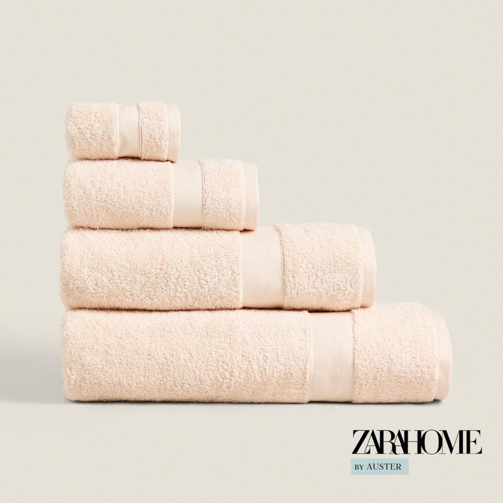 ZARA HOME Полотенце банное zara home - текстиль для ванной, Хлопок, 70x140 см, светло-розовый, 1 шт. #1