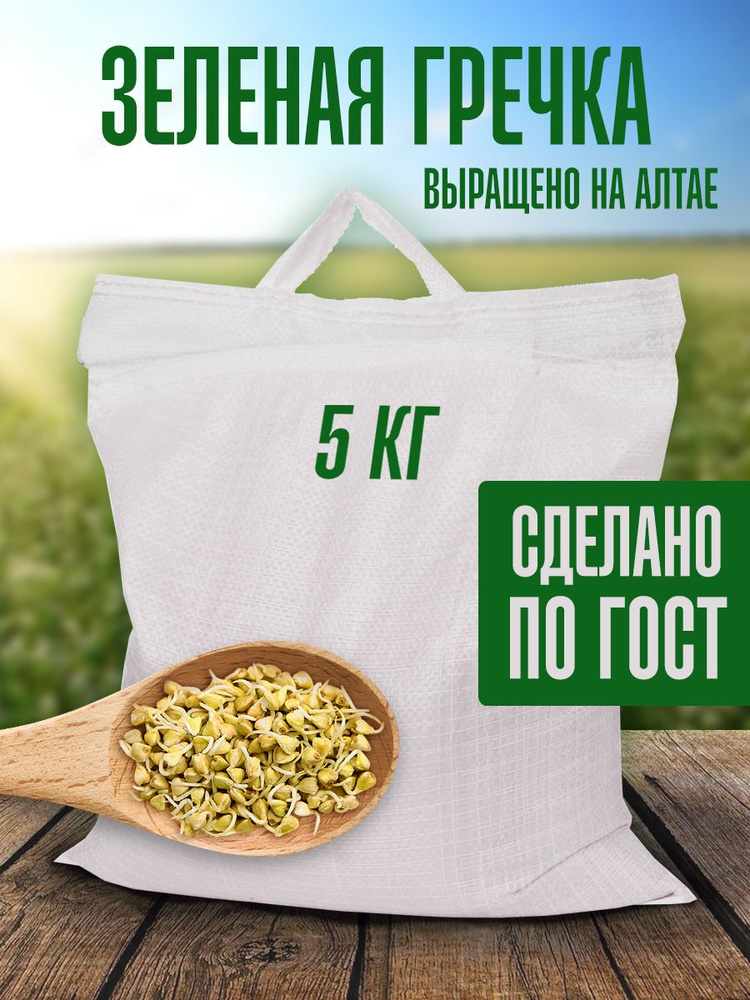 Гречка зелёная алтайская для правильного питания и проращивания 5 кг  #1