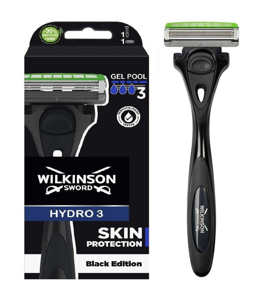 Wilkinson sword Skin Hydro 3 Black Edition / Бритвенный станок с 1 сменной кассетой, ГерманияWilkinson #1