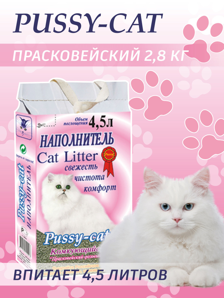 Pussy Cat Наполнитель Глиняный Комкующийся Без отдушки 2800г.  #1