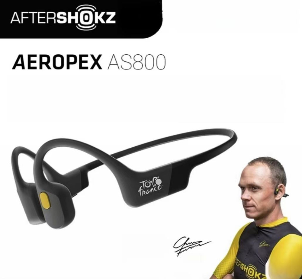 Aftershokz Наушники беспроводные с микрофоном, Bluetooth, USB Type-C, черный, желтый  #1