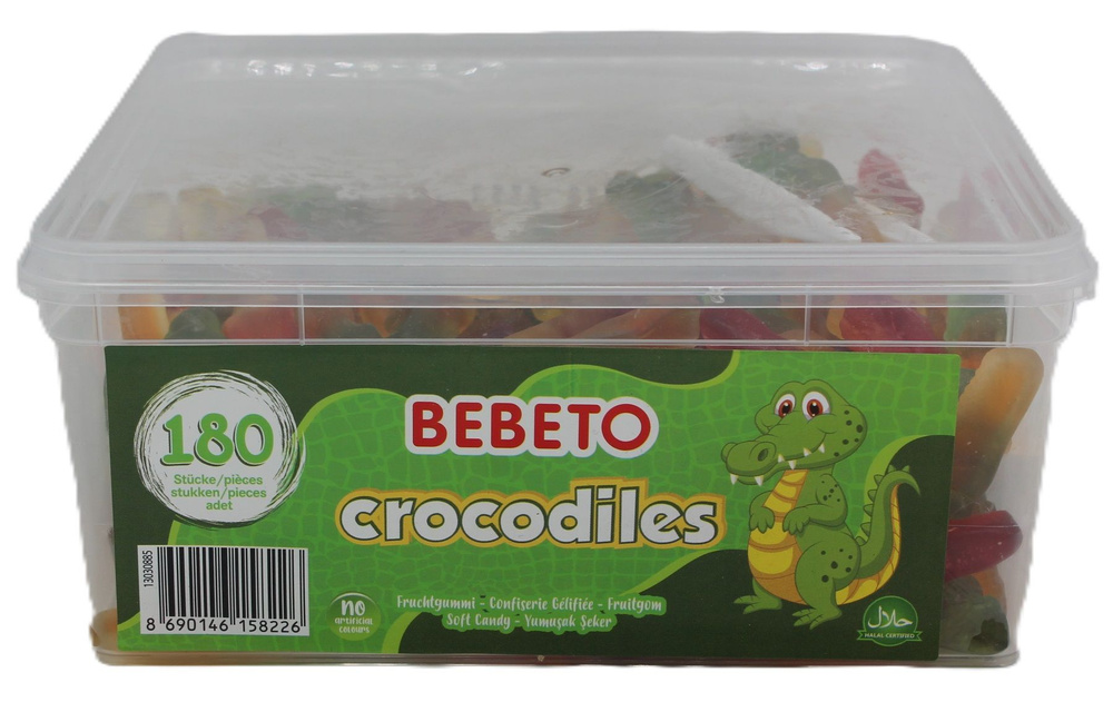 жевательный мармелад Bebeto crocodiles со вкусом клубники, лимона ...
