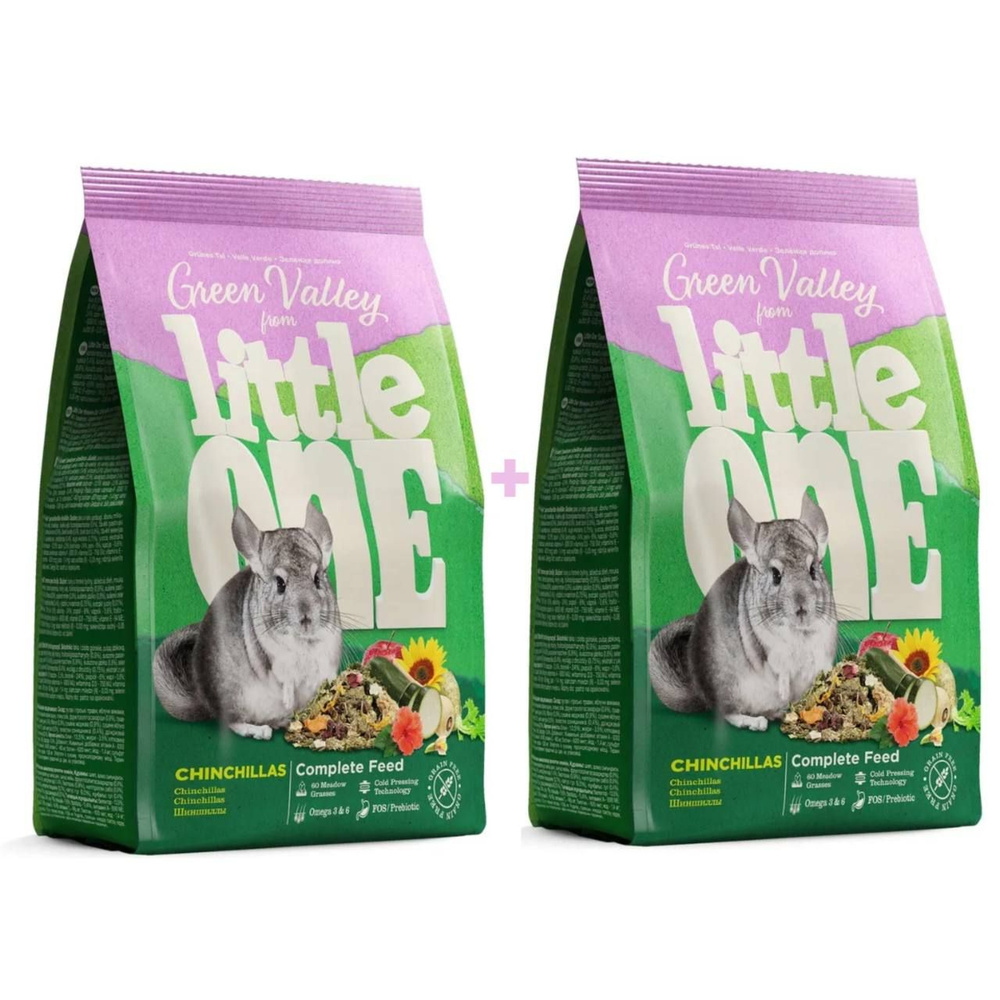 Little One "Зеленая долина". Беззерновой корм для шиншилл, 2шт х 750гр ...