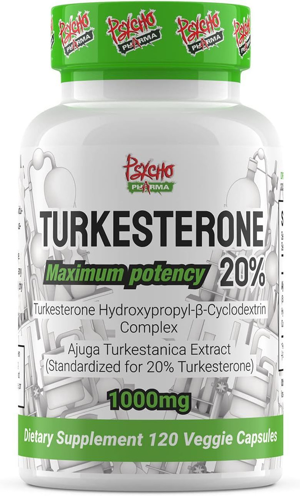 Туркестерон Psycho Pharma Turkesterone 20%, 120 растительных капсул из ...
