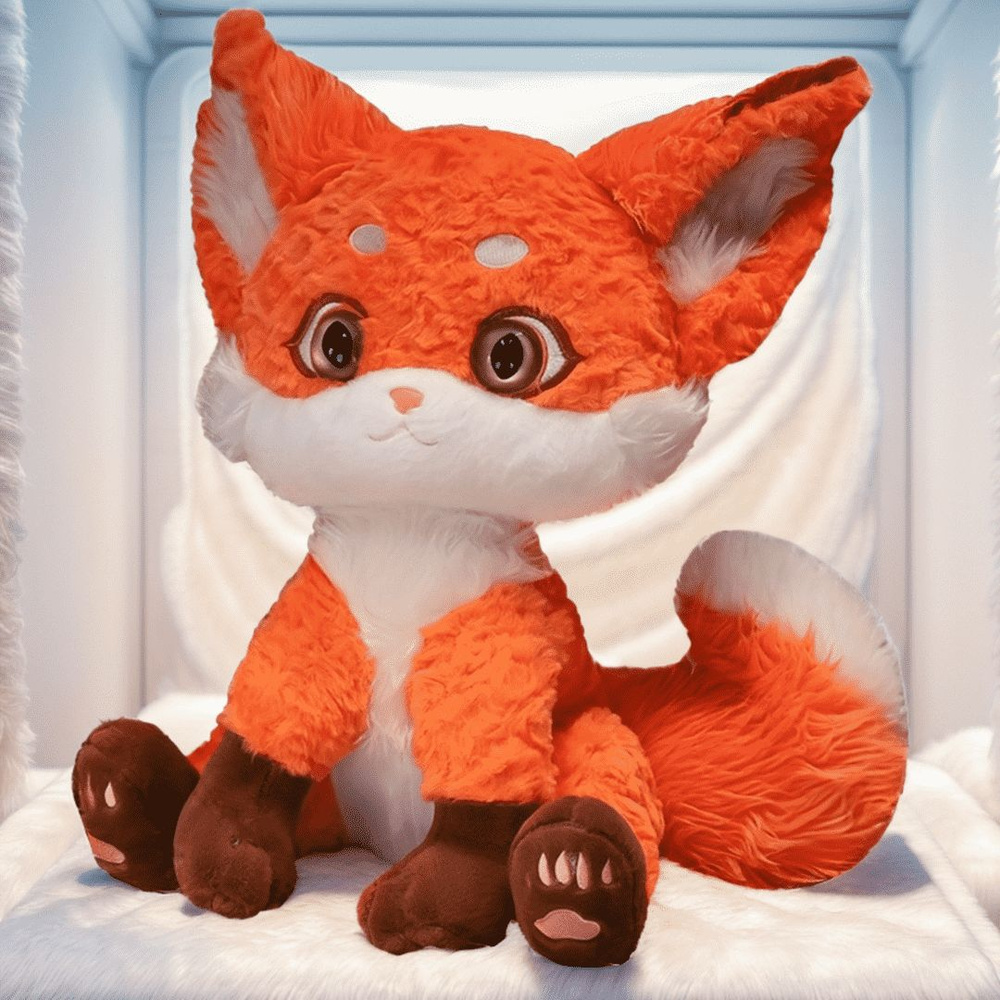 Милая, кудрявая зимняя снежная лиса, кукла-пупс, подушка, плюшевая ...