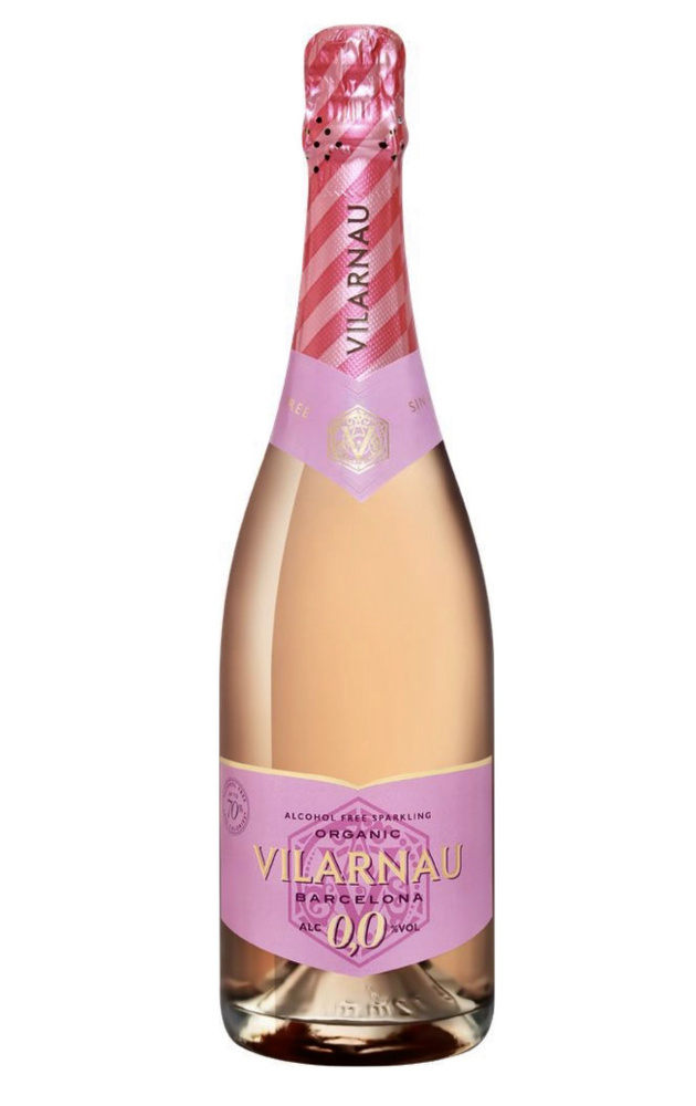 Вино безалкогольное Vilarnau Organic Rose (Виларнау Органик Розе) игристое розовое полусухое 0.75 л, #1