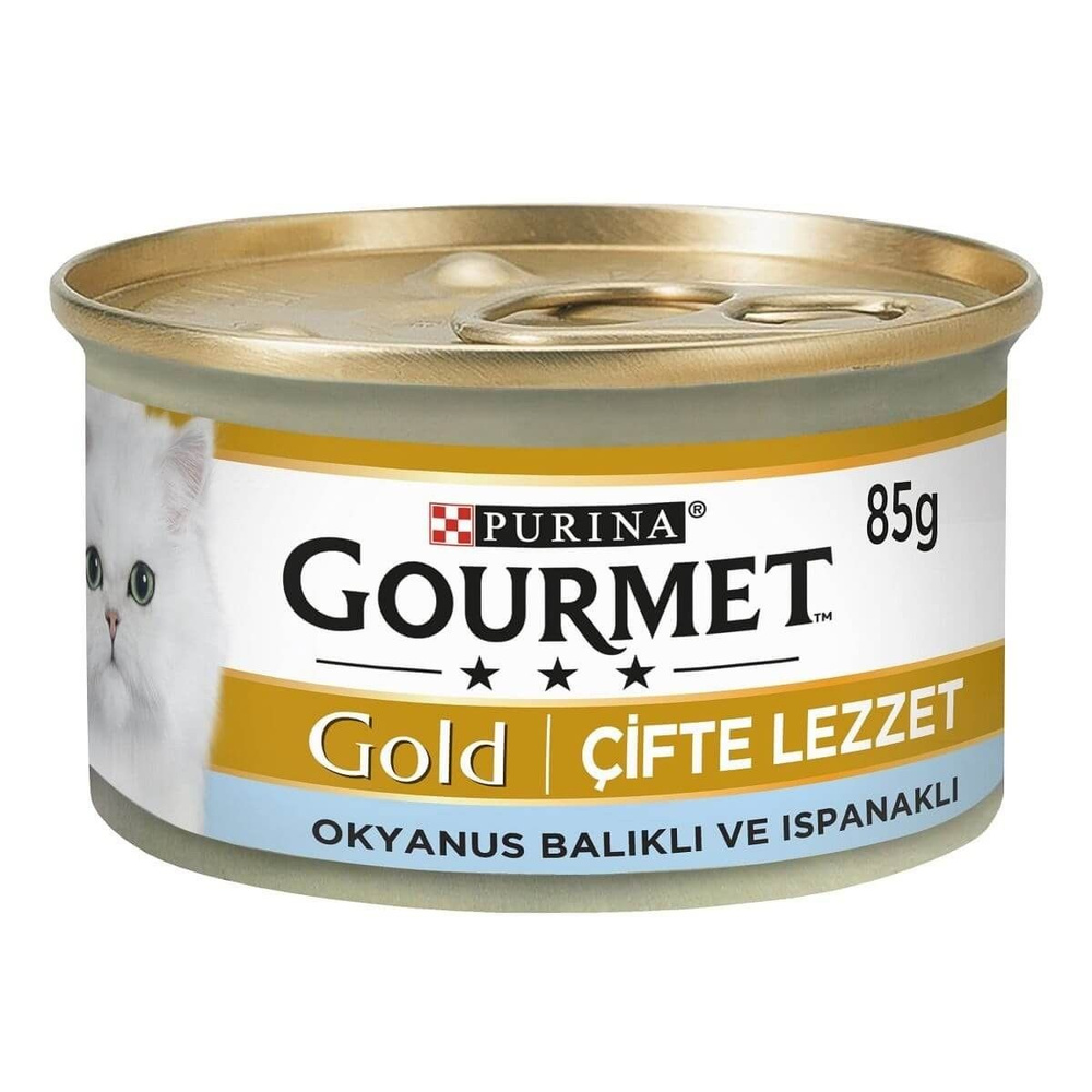 ProPlan Gourmet Gold Консервированный корм с морской рыбой в соусе из шпината для кошек 85 г  #1