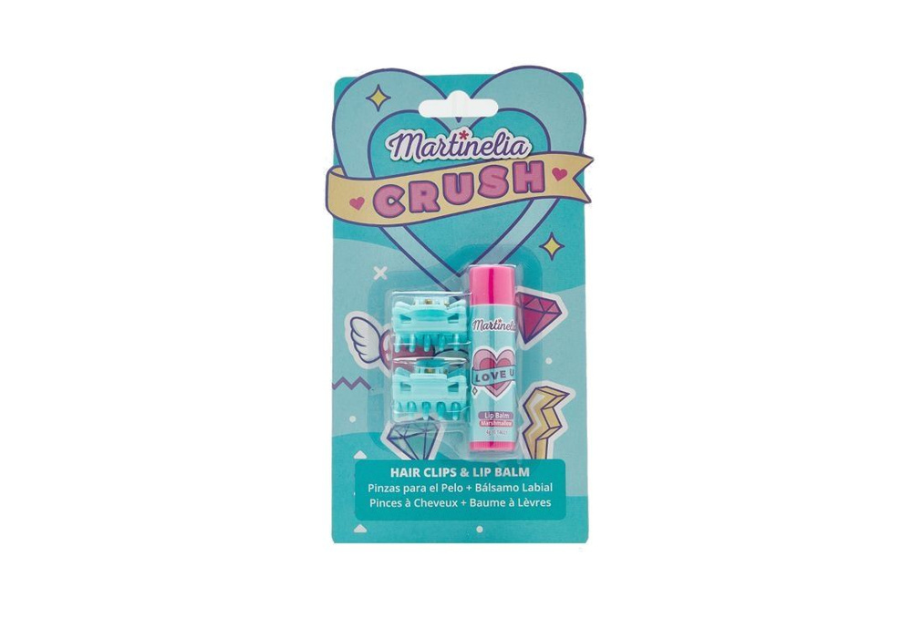 Набор детской декоративной косметики из трех позиций Martinelia Crush Hair Clips Lip Balm Marshmellow, #1