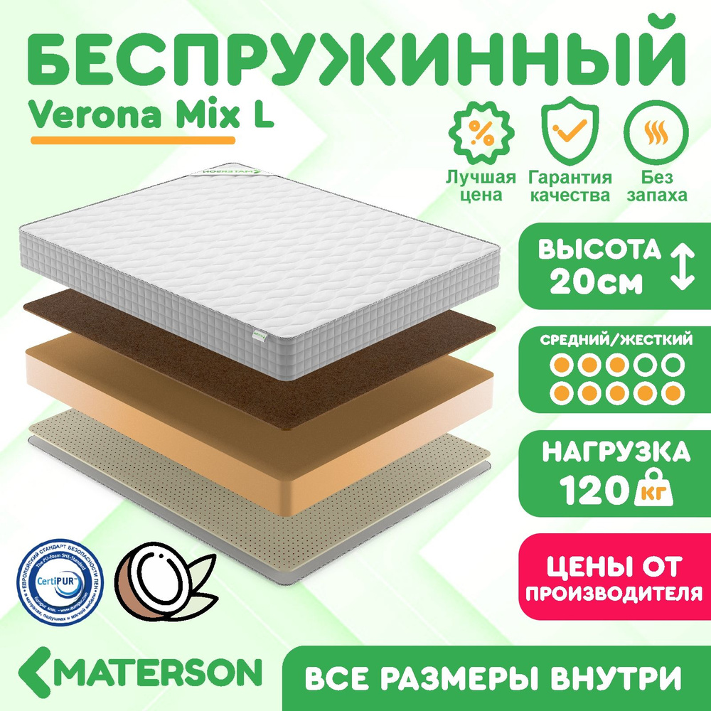 Матрас 155х200 Беспружинный MATERSON Verona Mix L 155x200 #1