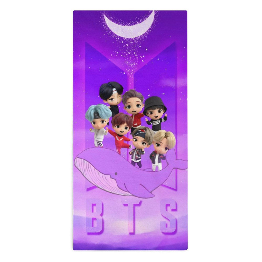 BTS Полотенце для лица, рук, Микрофибра, 30x70 см, разноцветный, 1 шт.  #1