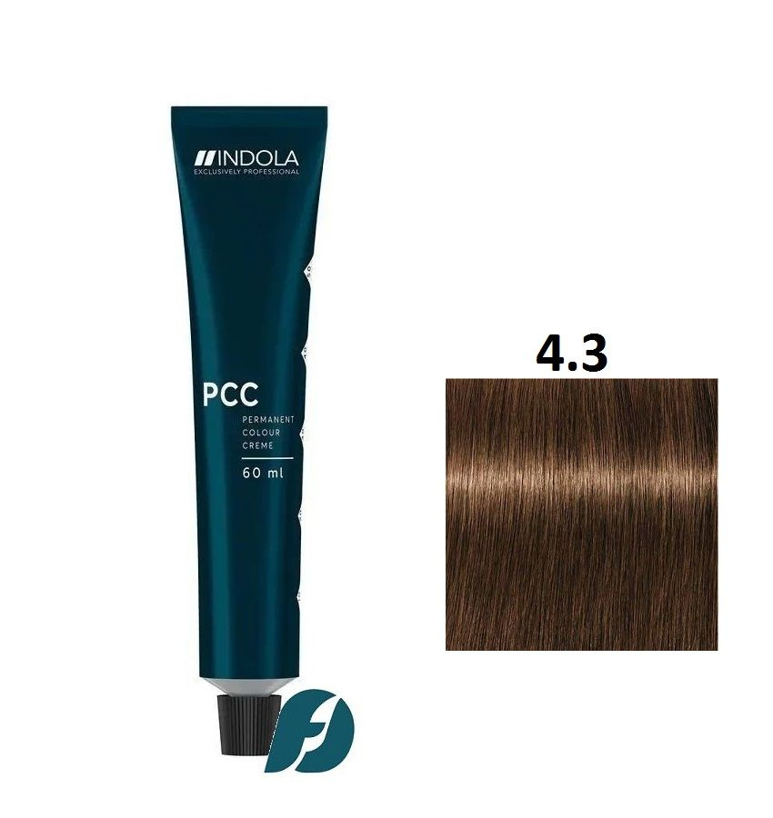 Indola Professional Permanent Caring Color 4.3 Стойкая крем-краска для волос средний коричневый золотистый, #1