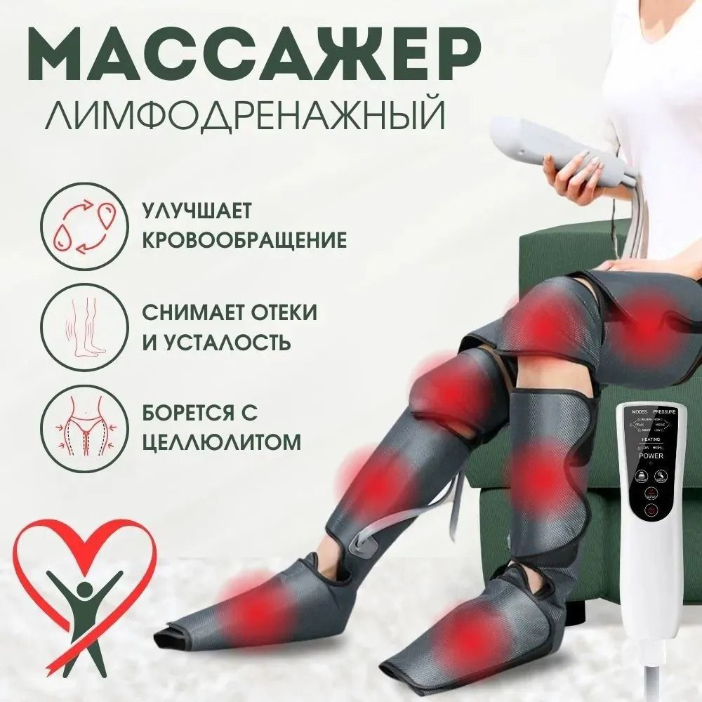 Лимфодренажный массажер для ног электрический, прессотерапия аппарат  #1