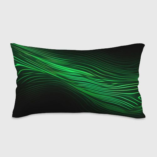 Green neon lines Подушка #1