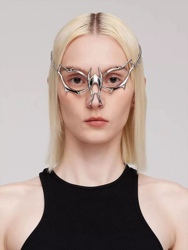 металлическая маска цепочка на лицо y2k - 1 шт. купить c доставкой на ...