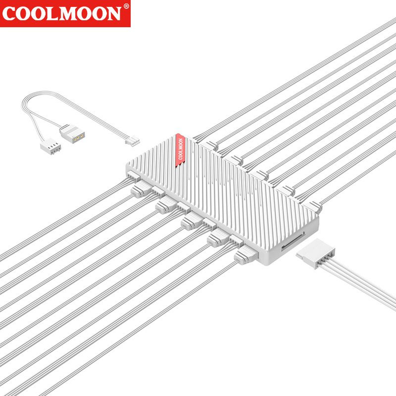 COOLMOON / Контроль температуры ARGB 1 POINT 10 HUB Корпус ПК Вентилятор 5V 3 Pin PWM Dual 10 Interface #1