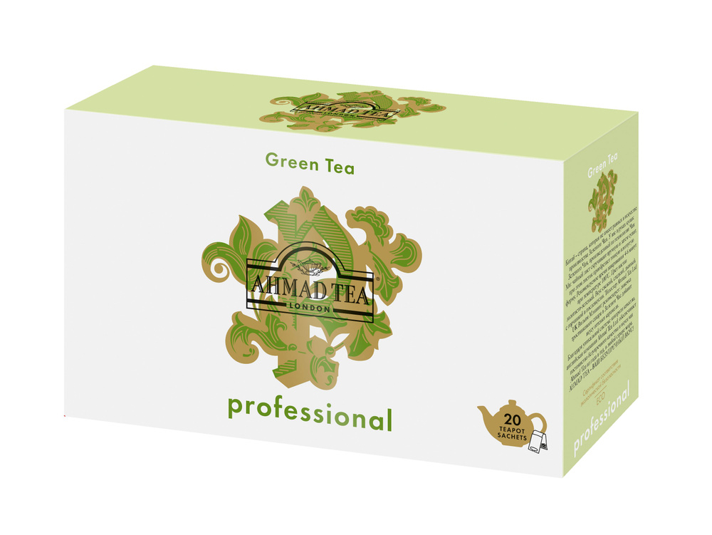 Чай в пакетиках зелёный Ahmad Tea Professional Green Tea, 20 шт #1