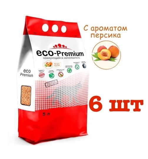 ECO-Premium Наполнитель Растительный Комкующийся Персик 1900г.  #1