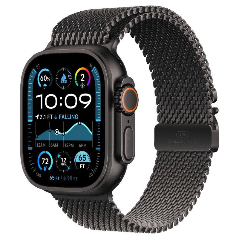 Apple Watch Ultra 2 GPS Cellular, 49 мм, черный титан, ремешок Milanese черный, M  #1