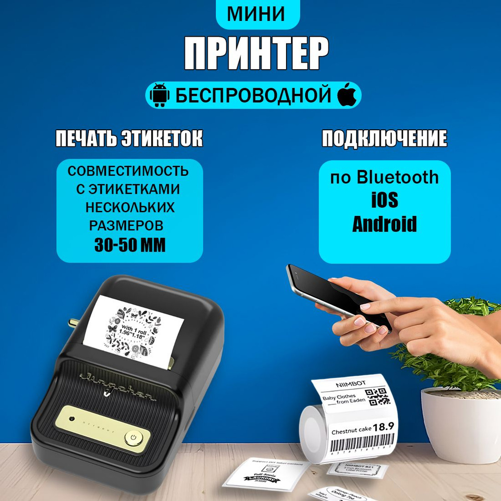 Термопринтер Niimbot B21 S, Черный #1