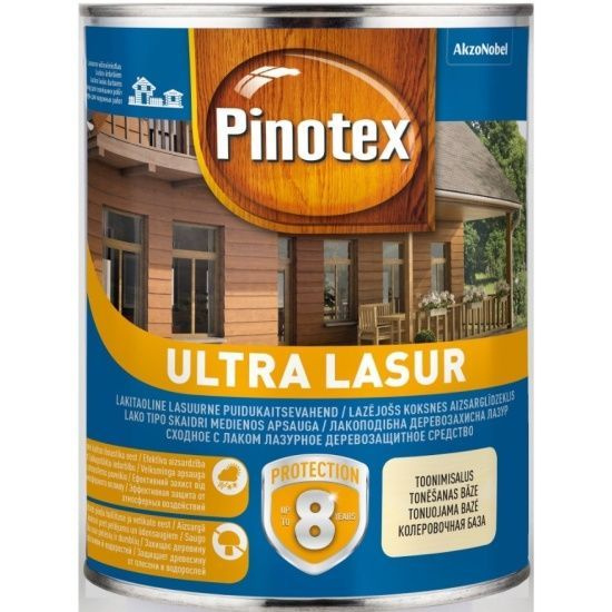 "Пинотекс" Pinotex Ultra Lasur. Бесцветная. Влагостойкая лазурь (пропитка) для защиты древесины до 8 #1