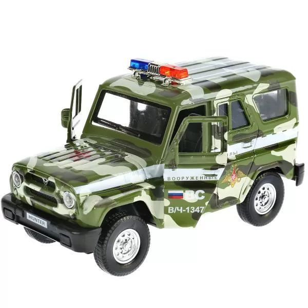 Технопарк Машина "UAZ Hunter Военный" 12 см металлическая инерционная  #1