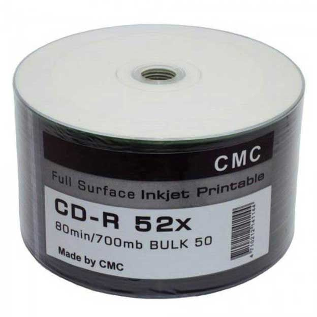 Диск компьютерный КНР CD-R CMC FULL Inkjet print 52х 80 мин, 50 шт, Bulk #1