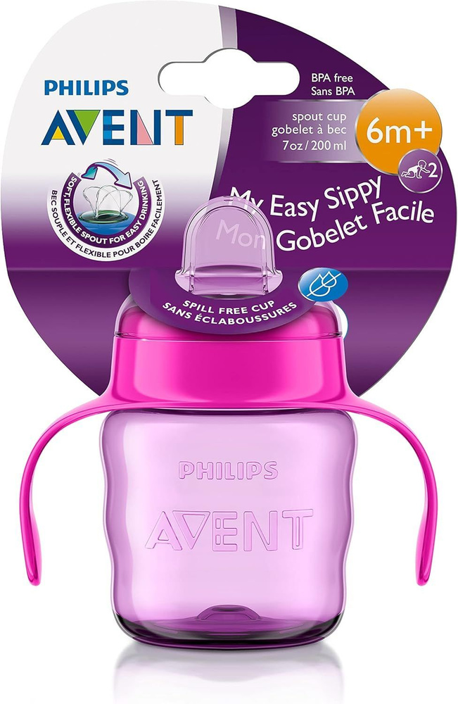 Philips Avent SCF551/03 Обучающая непроливающая чашка для девочек, от 6 месяцев, 7 унций / 200 мл  #1